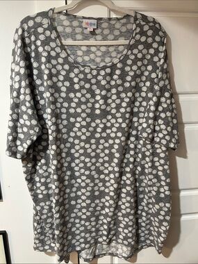 LuLaRoe Gray and White Polka Dot Irma